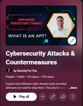 Cybersecurity attacks and countermeasures video playlist thumbnail